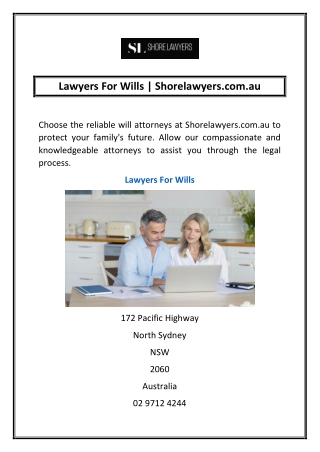 Lawyers For Wills | Shorelawyers.com.au