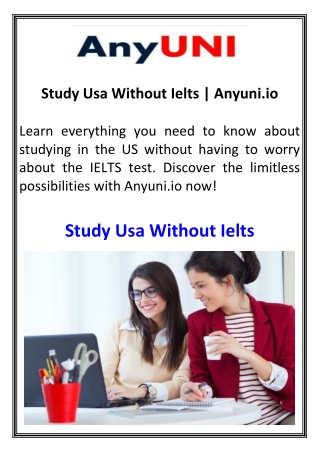Study Usa Without Ielts  Anyuni.io