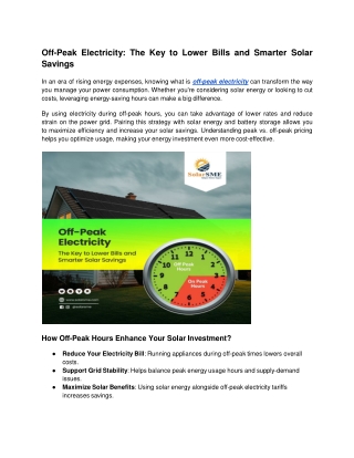 Off-Peak Electricity