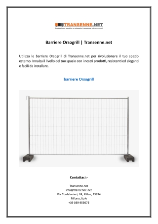 Barriere Orsogrill | Transenne.net