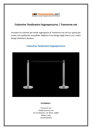 Colonnine Tendinastro Segnapercorso | Transenne.net