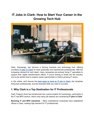 it jobs in clark how to start your career