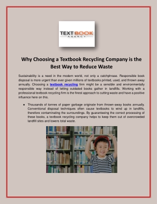Why Choosing a Textbook Recycling Company is the Best Way to Reduce Waste