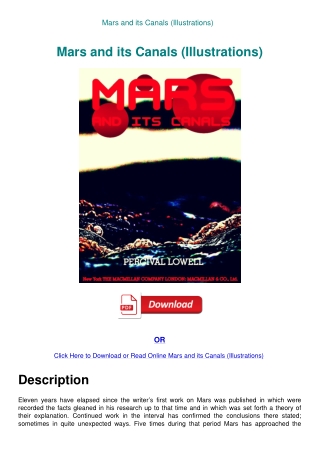 Mars and its Canals (Illustrations)