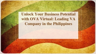 Unlock Your Business Potential with OVA Virtual Leading VA Company in the Philippines