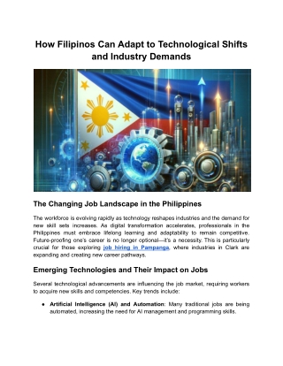 how filipinos can adapt to technological shifts
