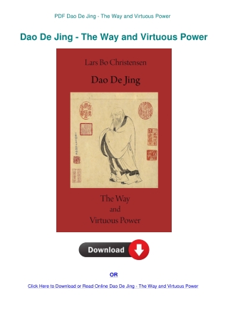 PDF Dao De Jing - The Way and Virtuous Power