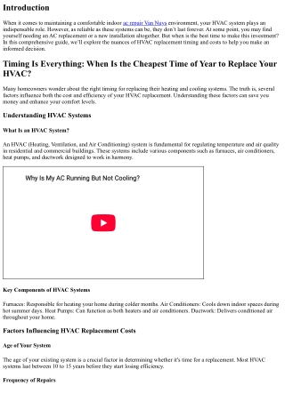 Timing Is Everything: When Is the Cheapest Time of Year to Replace Your HVAC?