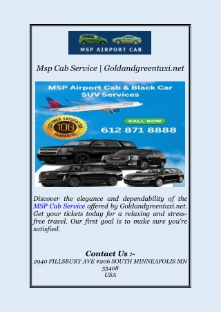 msp cab service goldandgreentaxi net