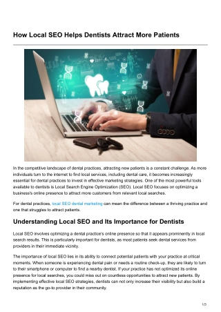 How Local SEO Helps Dentists Attract More Patients