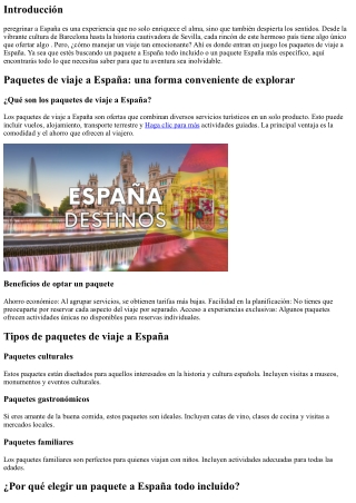 Paquetes de viaje a España: ¡la diversión comienza aquí!