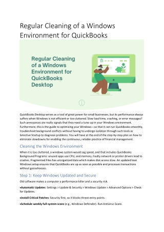 regular cleaning of a windows environment