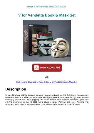 eBook V for Vendetta Book & Mask Set
