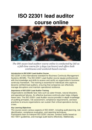 ISO 22301 lead auditor course online-13