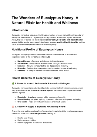 The Wonders of Eucalyptus Honey_ A Natural Elixir for Health and Wellness (1)
