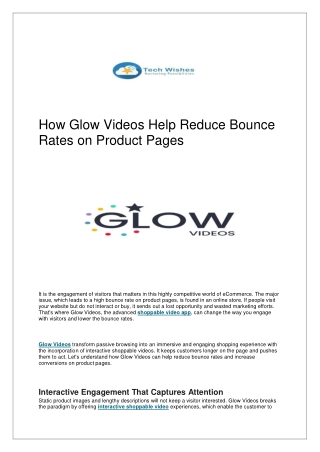 How Glow Videos Help Reduce Bounce Rates on Product Pages