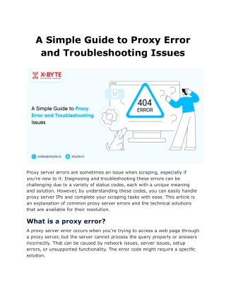 A Simple Guide to Proxy Error and Troubleshooting Issues