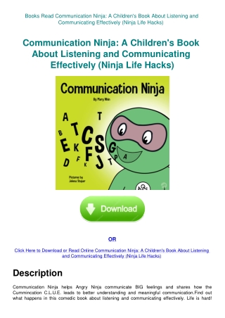 Books Read Communication Ninja A Children's Book About Listening and Communicating Effectively (Ninj
