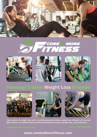Personal Trainer Weight Loss Orlando  Core and More Fitness
