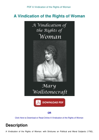 PDF A Vindication of the Rights of Woman
