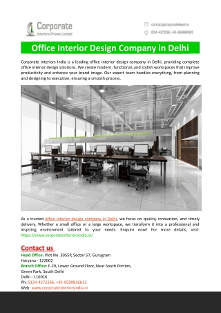Office Interior Design Company in Delhi