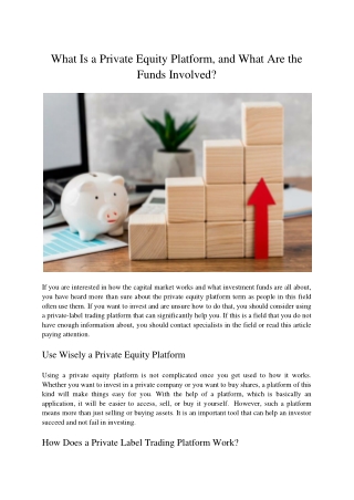 what is a private equity platform and what