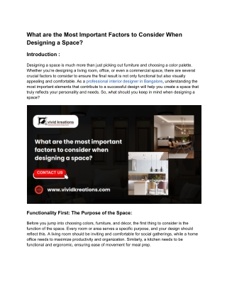 What are the Most Important Factors to Consider When Designing a Space_