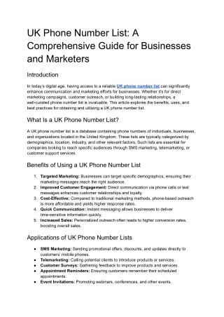 uk phone number list a comprehensive guide