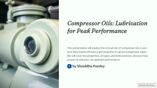 compressor oils lubrication for peak performance