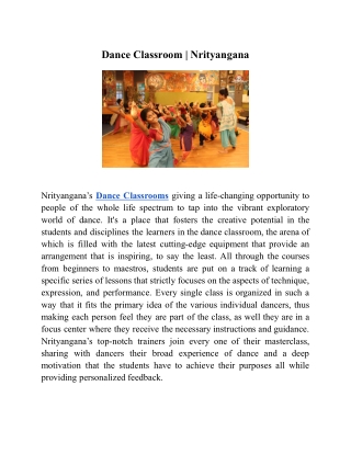 dance classroom nrityangana