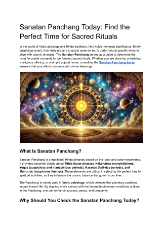 Sanatan Panchang Today_ Find the Perfect Time for Sacred Rituals