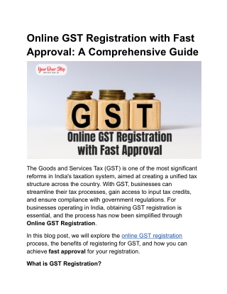 online gst registration with fast approval