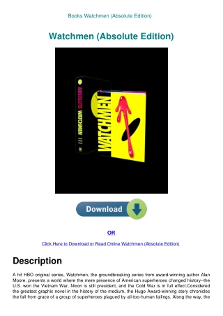 Books Watchmen (Absolute Edition)