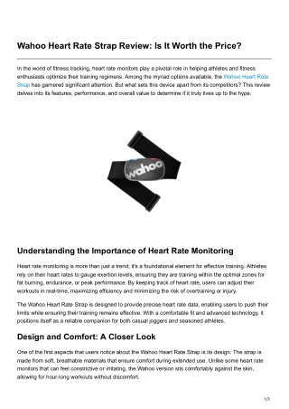 Wahoo Heart Rate Strap Review Is It Worth the Price