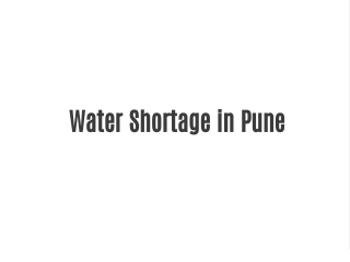 water shortage in pune