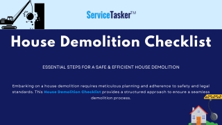 House Demolition Checklist | ServiceTasker