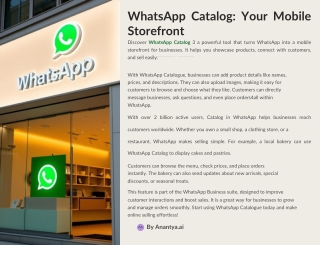 Whatsapp Catalog | Increase Engagement and Boost Sales by Anantya