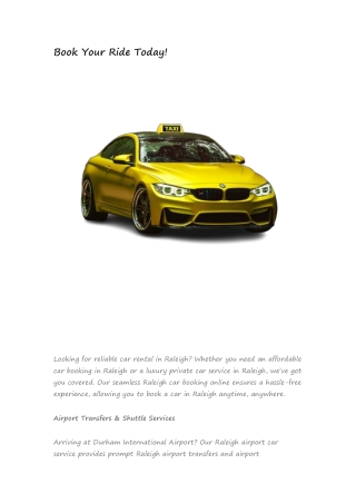 Book Your Ride Today