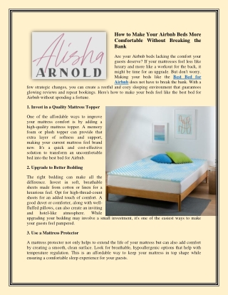 how to make your airbnb beds more comfortable