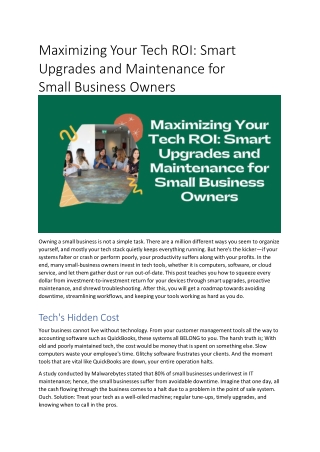 maximizing your tech roi smart upgrades