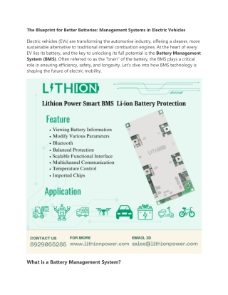 The Blueprint for Better Batteries Management Systems in Electric Vehicles