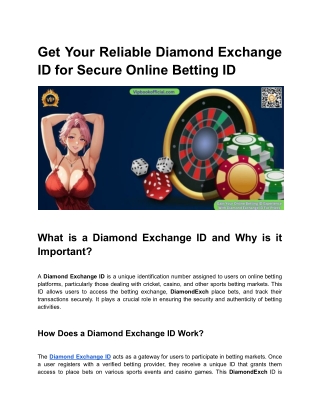 Get Your Reliable Diamond Exchange ID for Secure Online Betting ID
