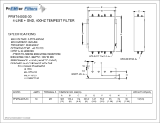 PFMT4400S-30: 30A 4-Line EMI Filter for High-Performance Applications