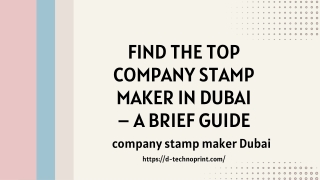 Find the Best Company Stamp Maker in Dubai