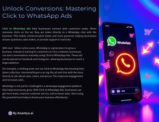 Click-to-Whatsapp Ads | Experience Real-Time Connection by Anantya