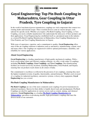 goyal engineering top pin bush coupling