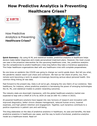 How Predictive Analytics is Preventing Healthcare Crises
