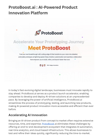 ProtoBoost.ai : AI-Powered Product Innovation Platform
