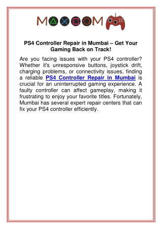 PS4 Controller Repair in Mumbai  Get Your Gaming Back on Track (1)