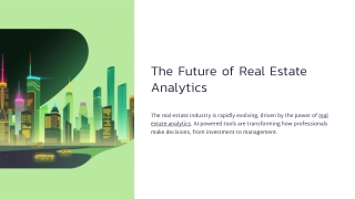 The Future of Real Estate Analytics
